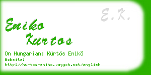 eniko kurtos business card
